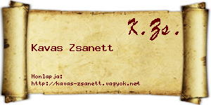 Kavas Zsanett névjegykártya